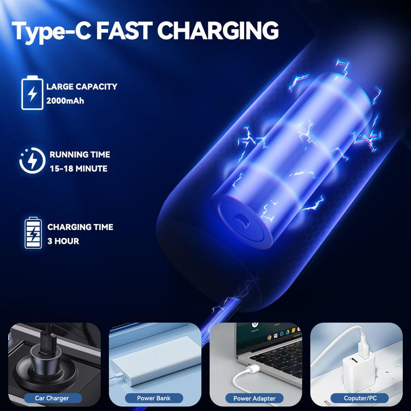 Handheld Wireless Car Vacuum Cleaner, High-Power Car Vacuum Cleaner and Air Dust Collector, 4-In-1 Portable Mini Car Vacuum Cleaner, Handheld Car and Home Vacuum Cleaner, Suitable for Home, Car, Office, and Pets.